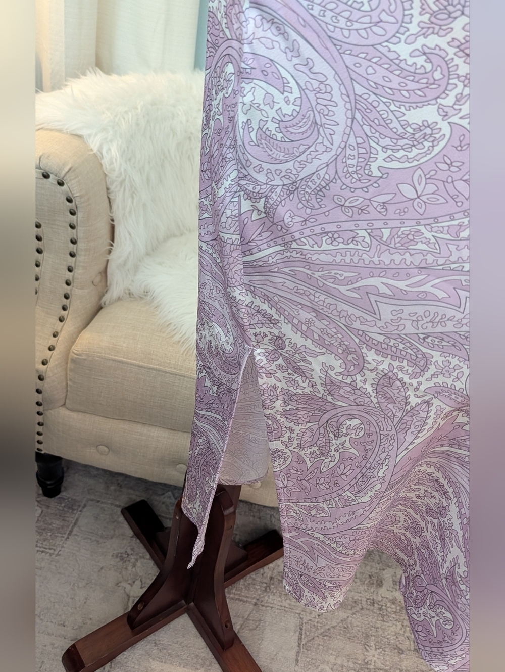MOTF Satin  Paisley Print Midi Dress Woman's M - Picture 9 of 13
